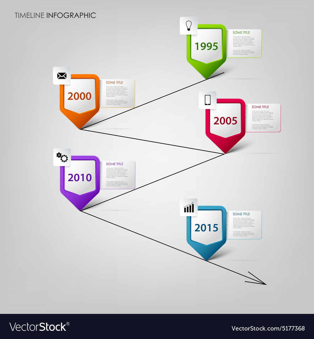Time line info graphic with colored design Vector Image