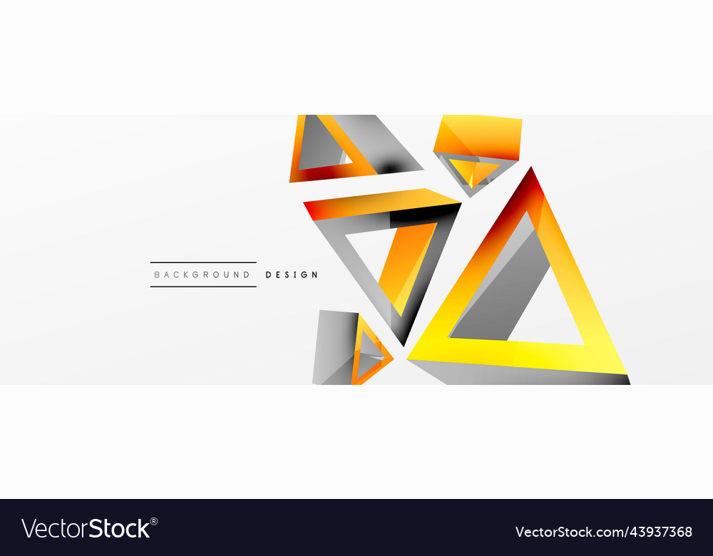 Triangle abstract background 3d basic vector image Triangle abstract background 3d basic