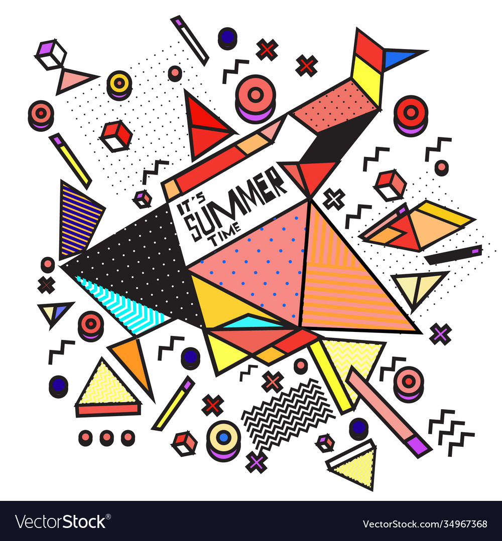 Triangle geometric forms for summer design event vector image Triangle geometric forms for summer design event