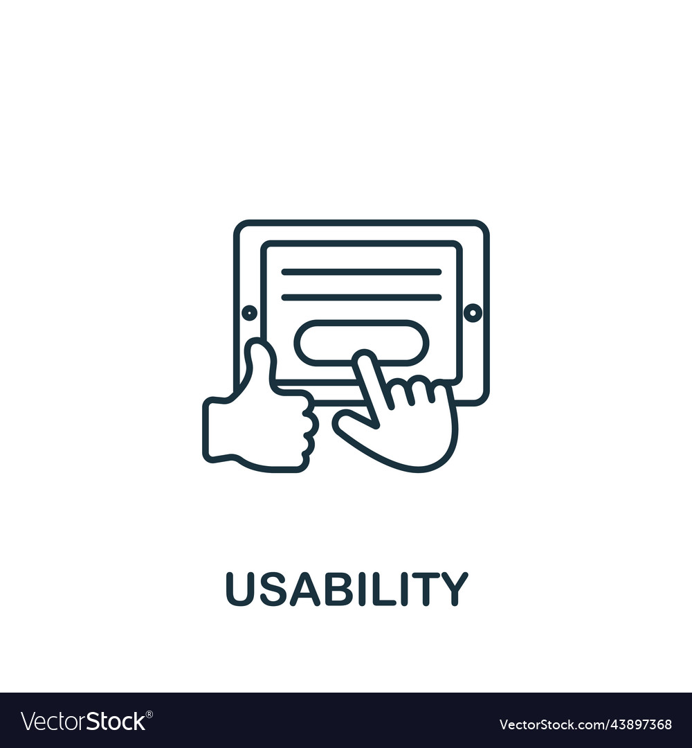 Usability icon monochrome simple web design