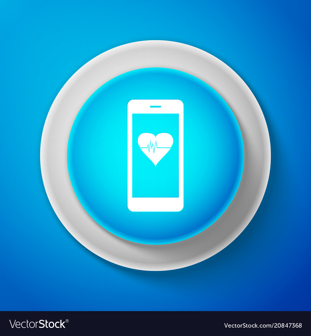 White smartphone with heart rate monitor function