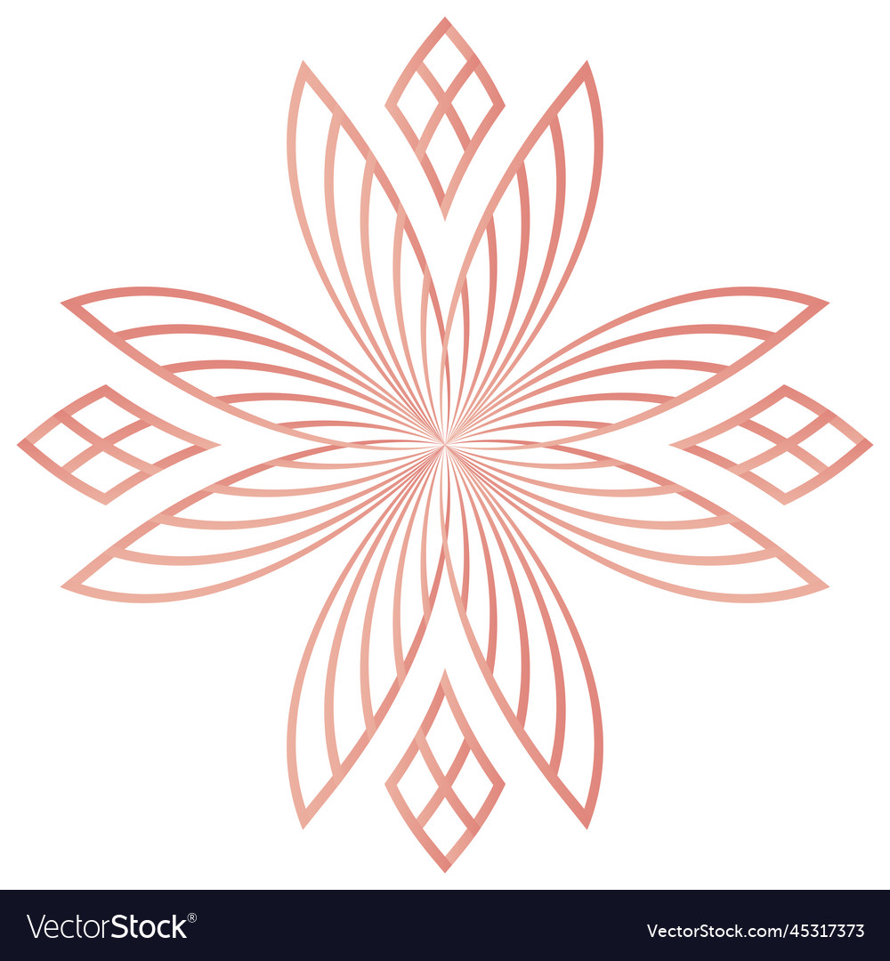 Abstract blue gradient floral element vector image Abstract blue gradient floral element