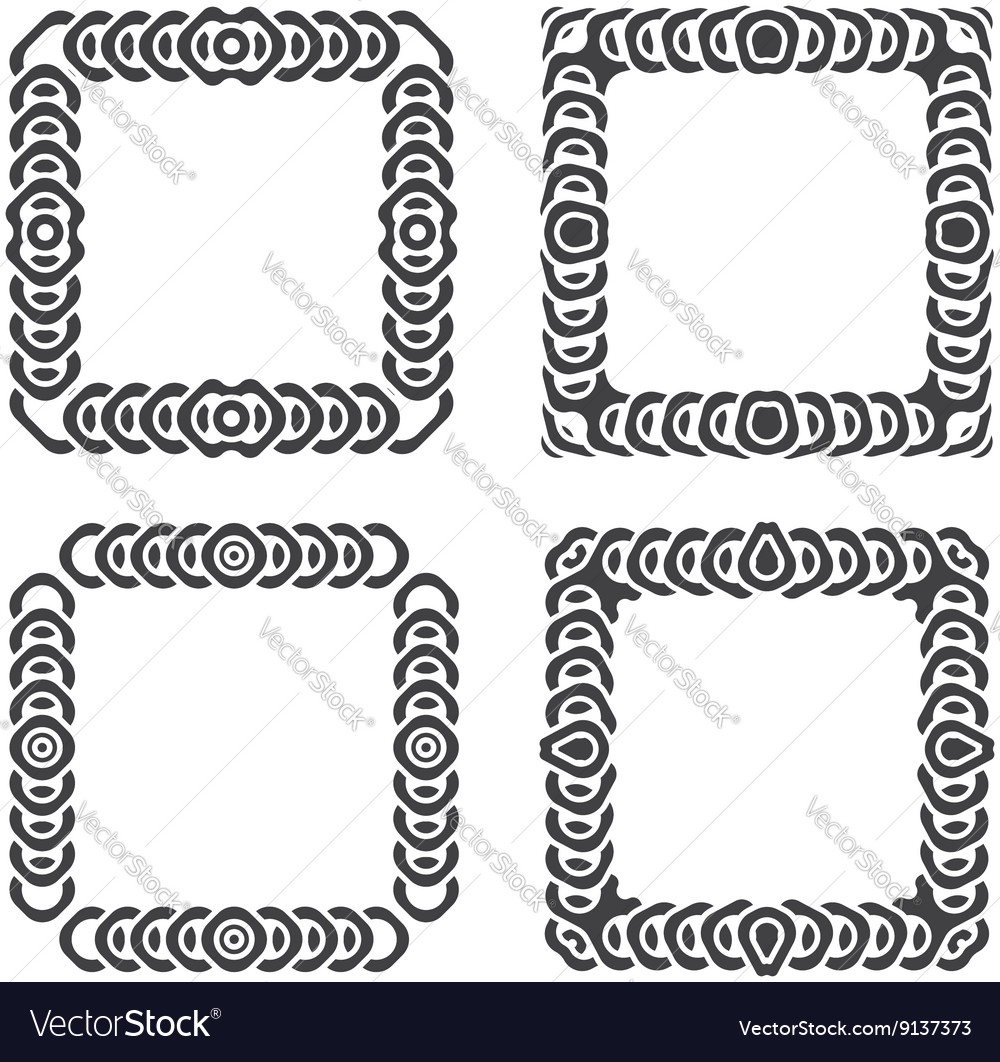 Abstract frames set grayscale