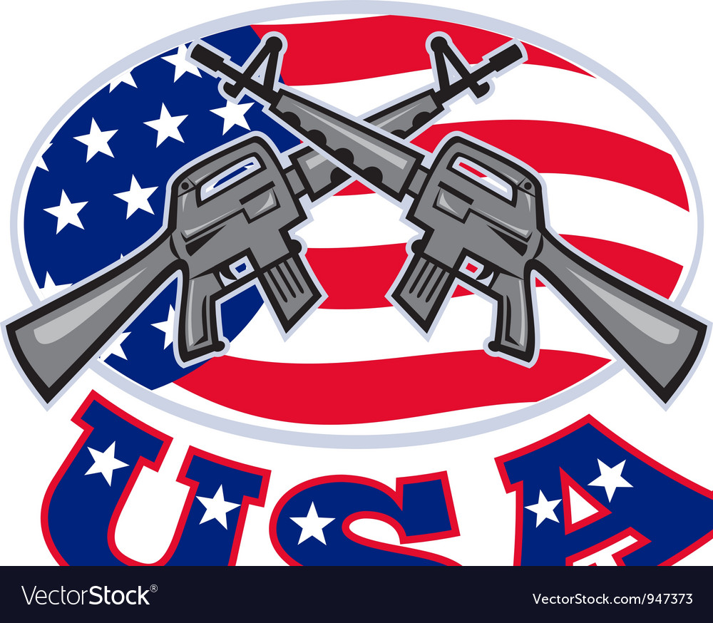 Armalite M 16 Colt Ar 15 Assault Rifle Royalty Free Vector
