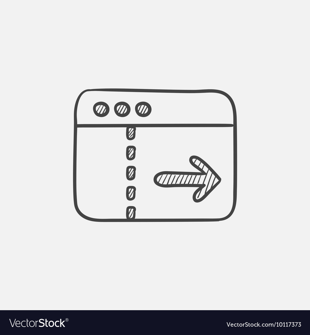 Browser window with arrow right sketch icon
