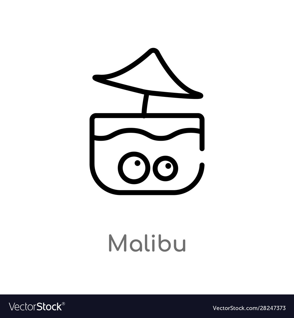 Outline Malibu Icon Isolated Black Simple Line Vector Image