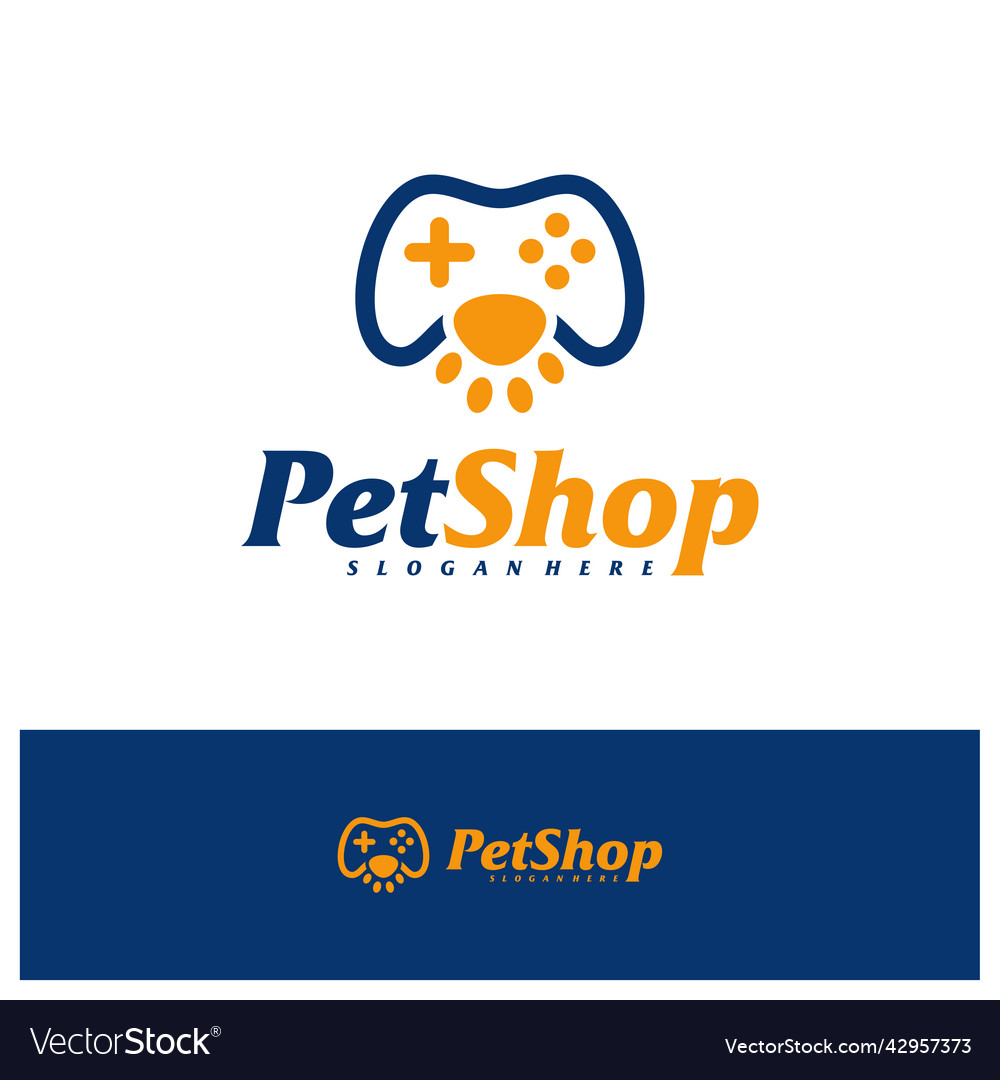 Pet game logo design template concept