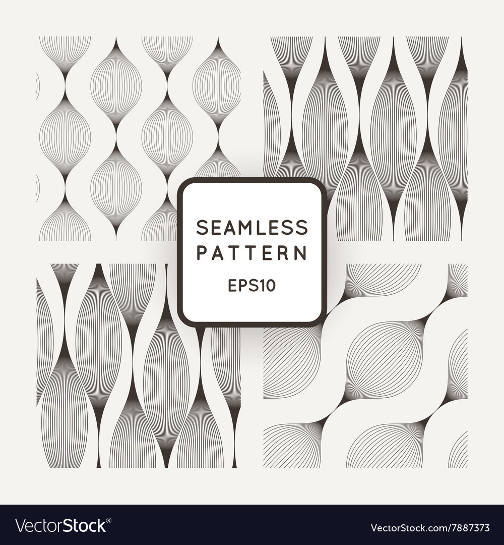 Set of seamless pattern wavy lines