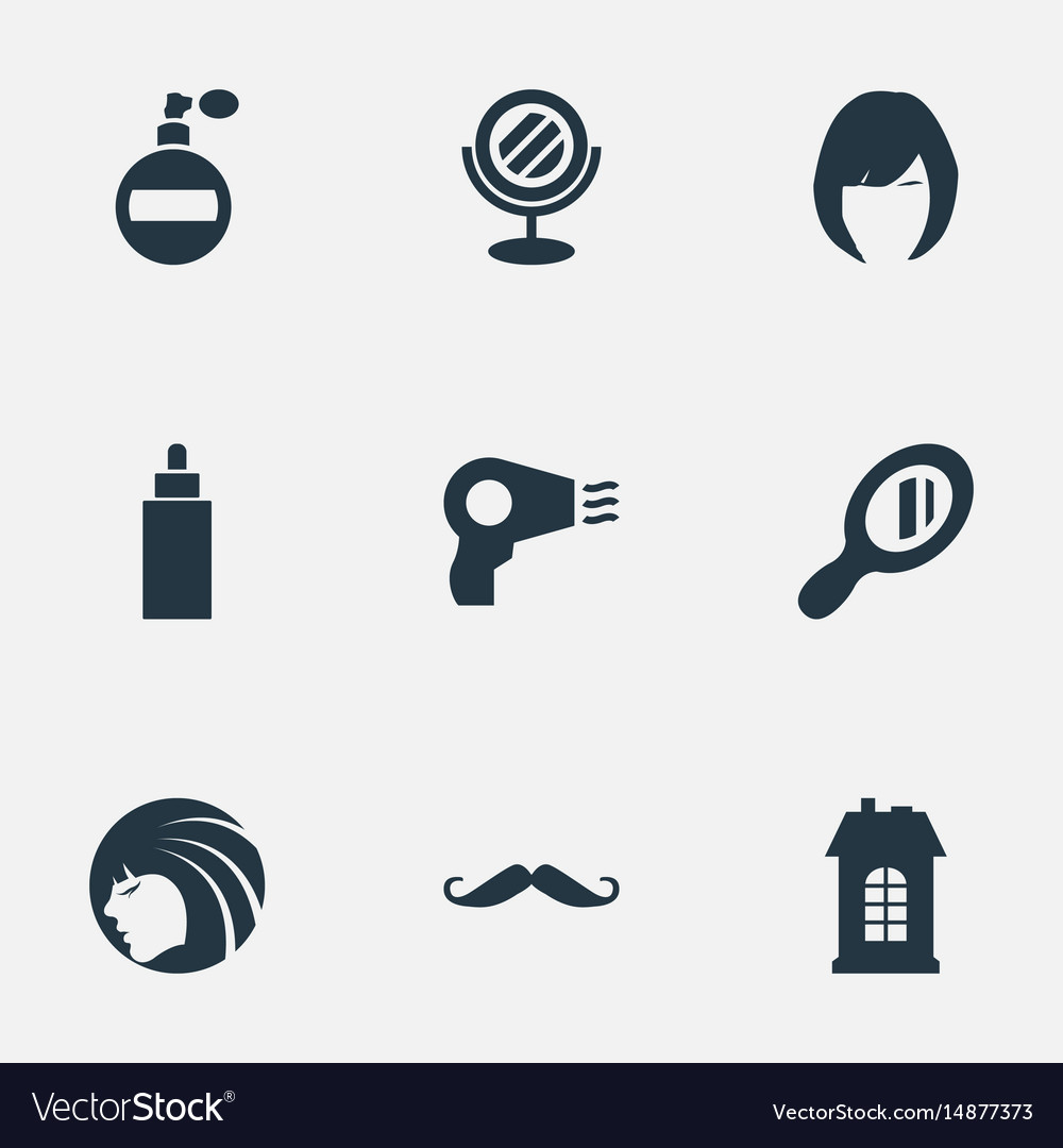 Set Of Simple Hairdresser Royalty Free Vector Image