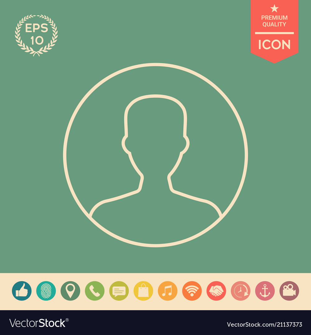 Symbol of user icon in circle profile line