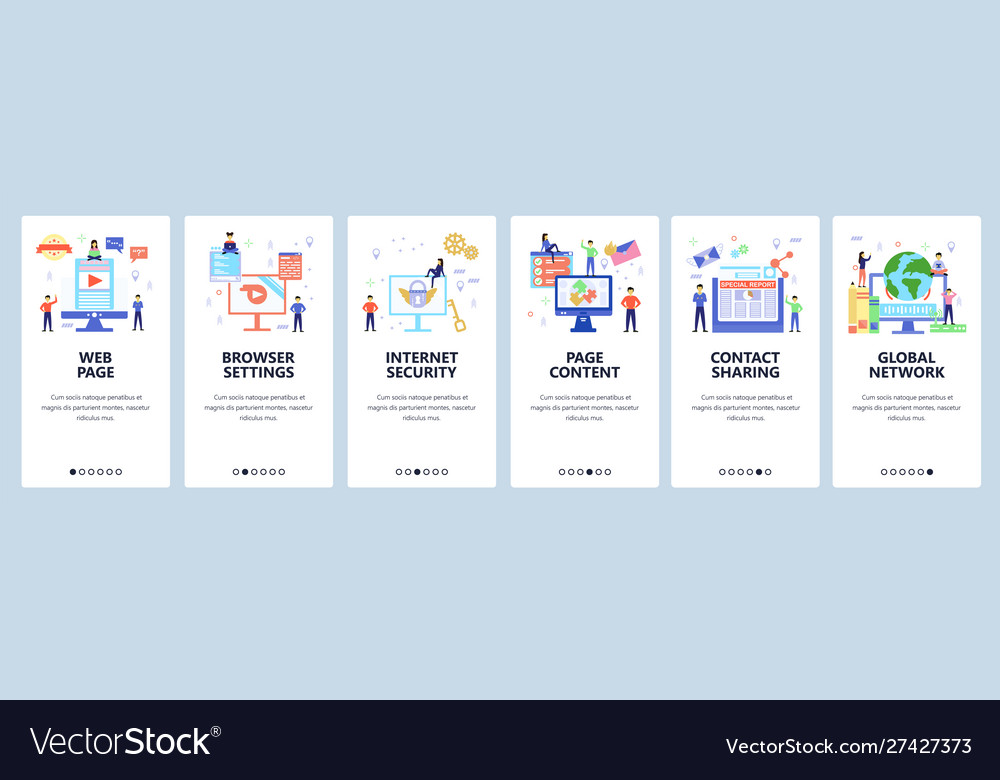 Website and mobile app onboarding screens