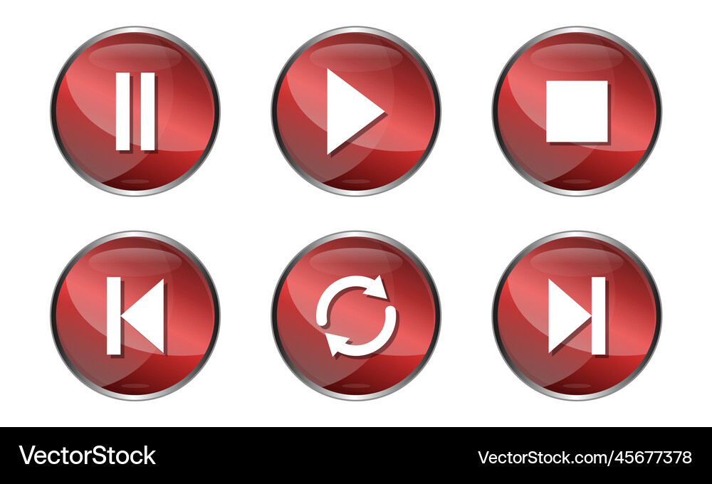 3d play button red icon Royalty Free Vector Image