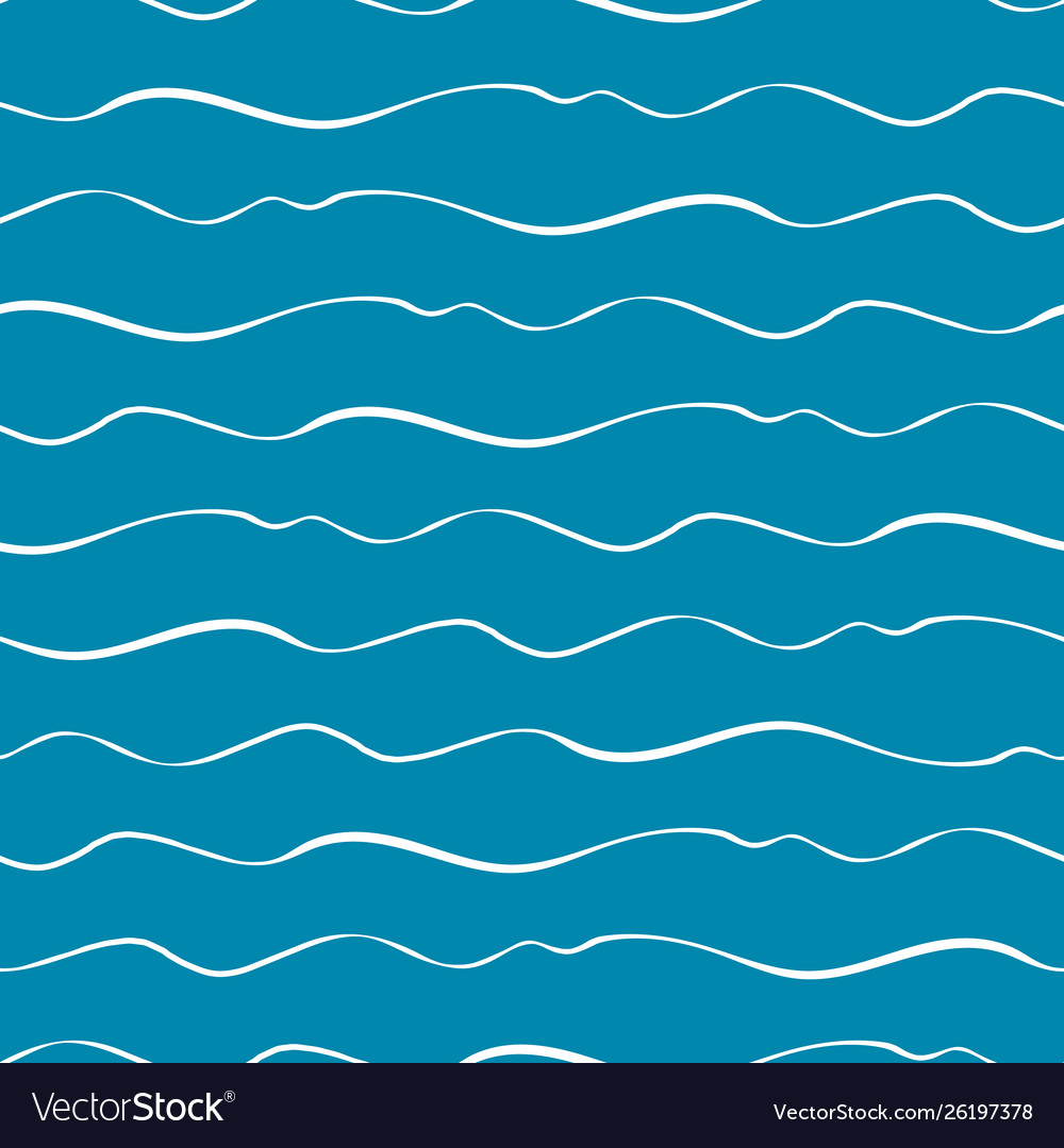 Abstract hand drawn doodle sea waves seamless