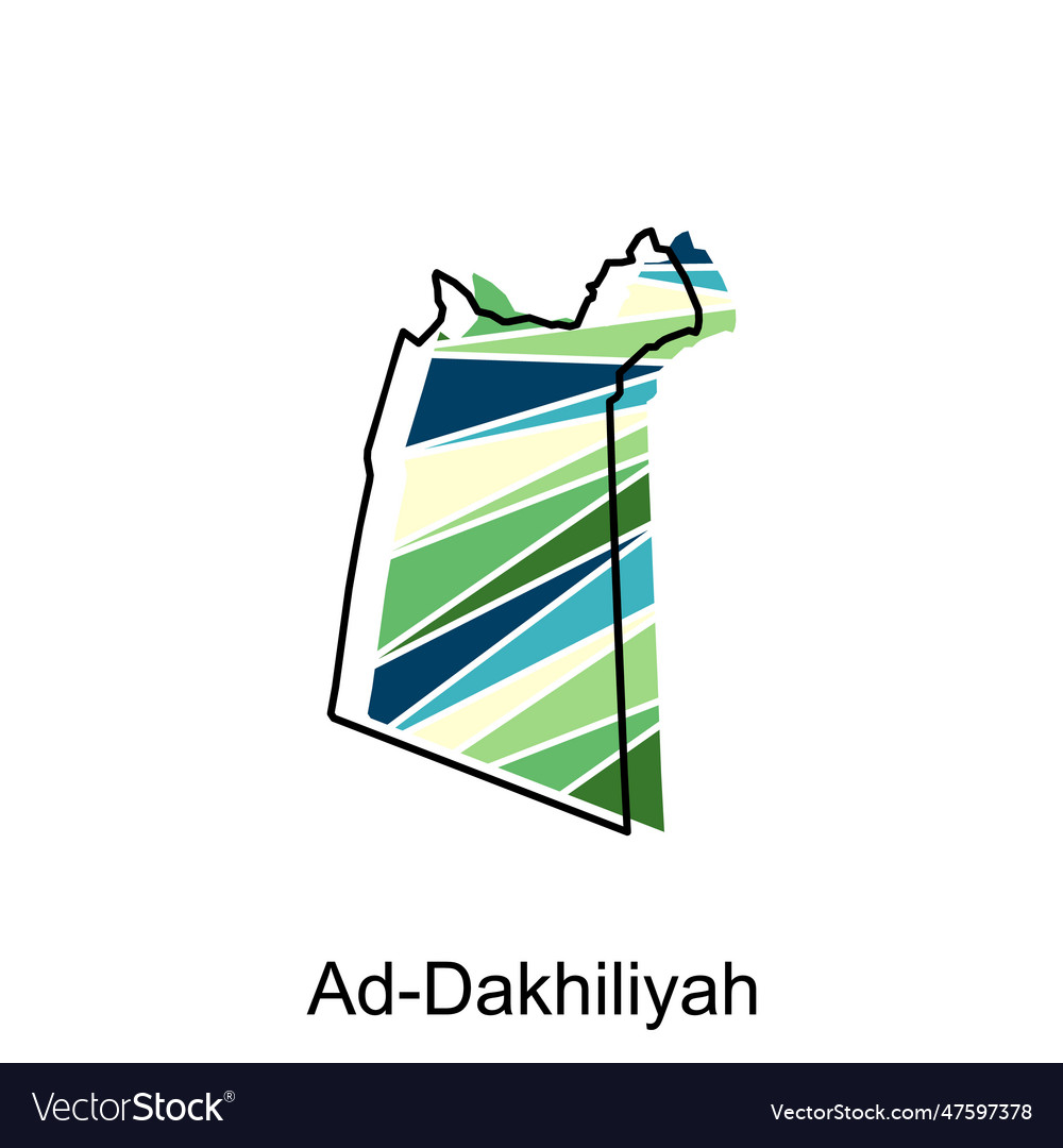 Ad dakhiliyah map outline map of oman Royalty Free Vector