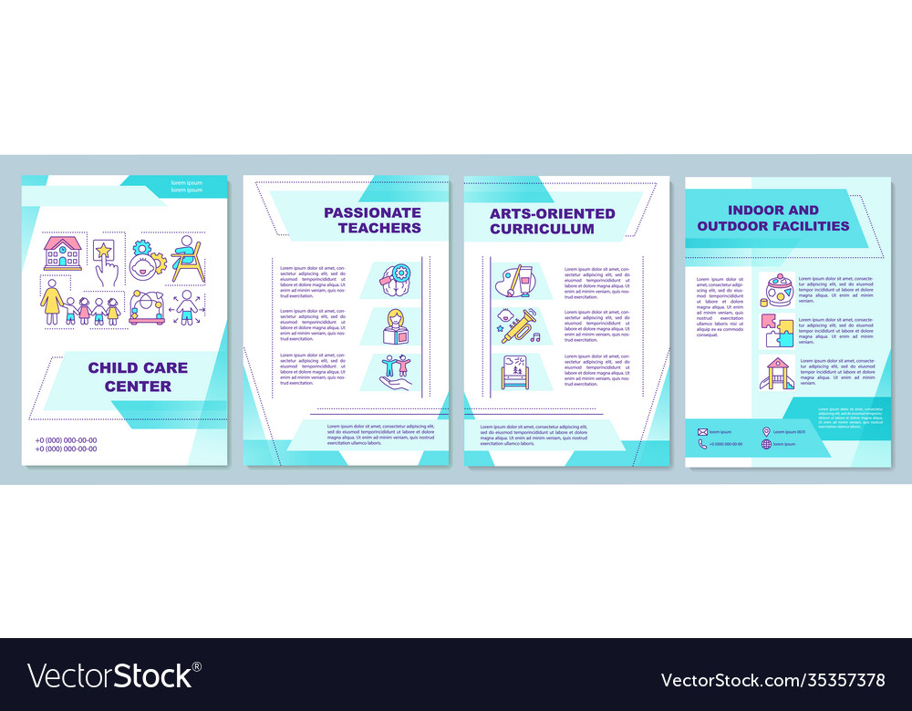 Child care center brochure template Royalty Free Vector