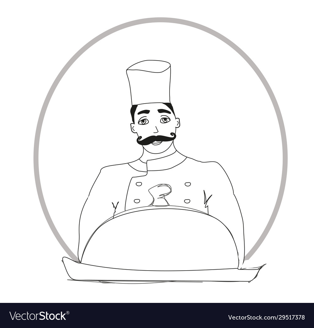 Doodle Koch auf weißem Hintergrund vector image Doodle Koch auf weißem Hintergrund