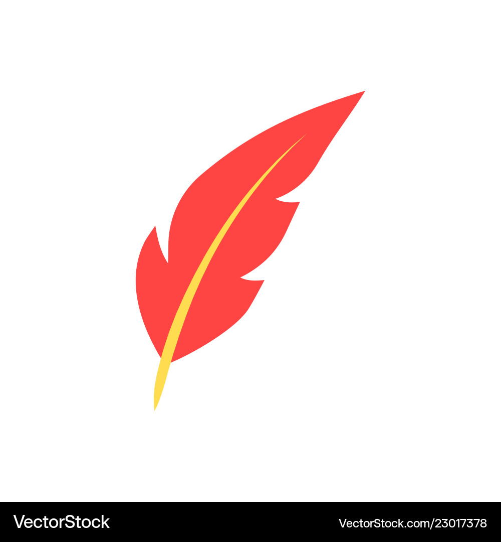 Feather pen flat icon Royalty Free Vector Image