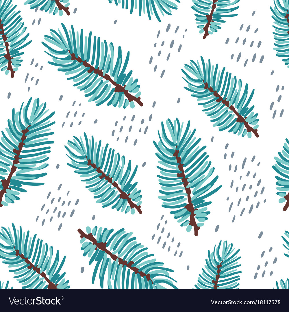 Fir Branch Seamless Pattern
