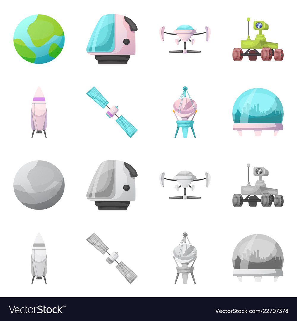 Isolated Object Of Mars And Space Symbol Set Of