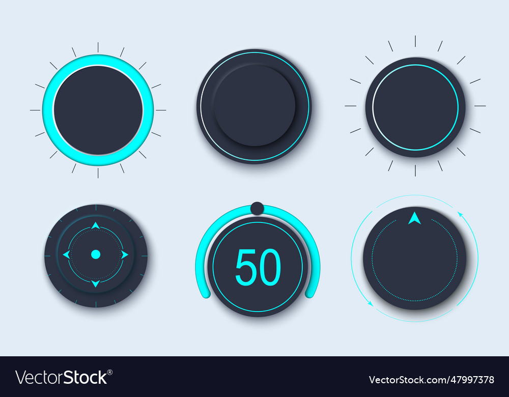 Neumorph ui kit with volume knob and switches