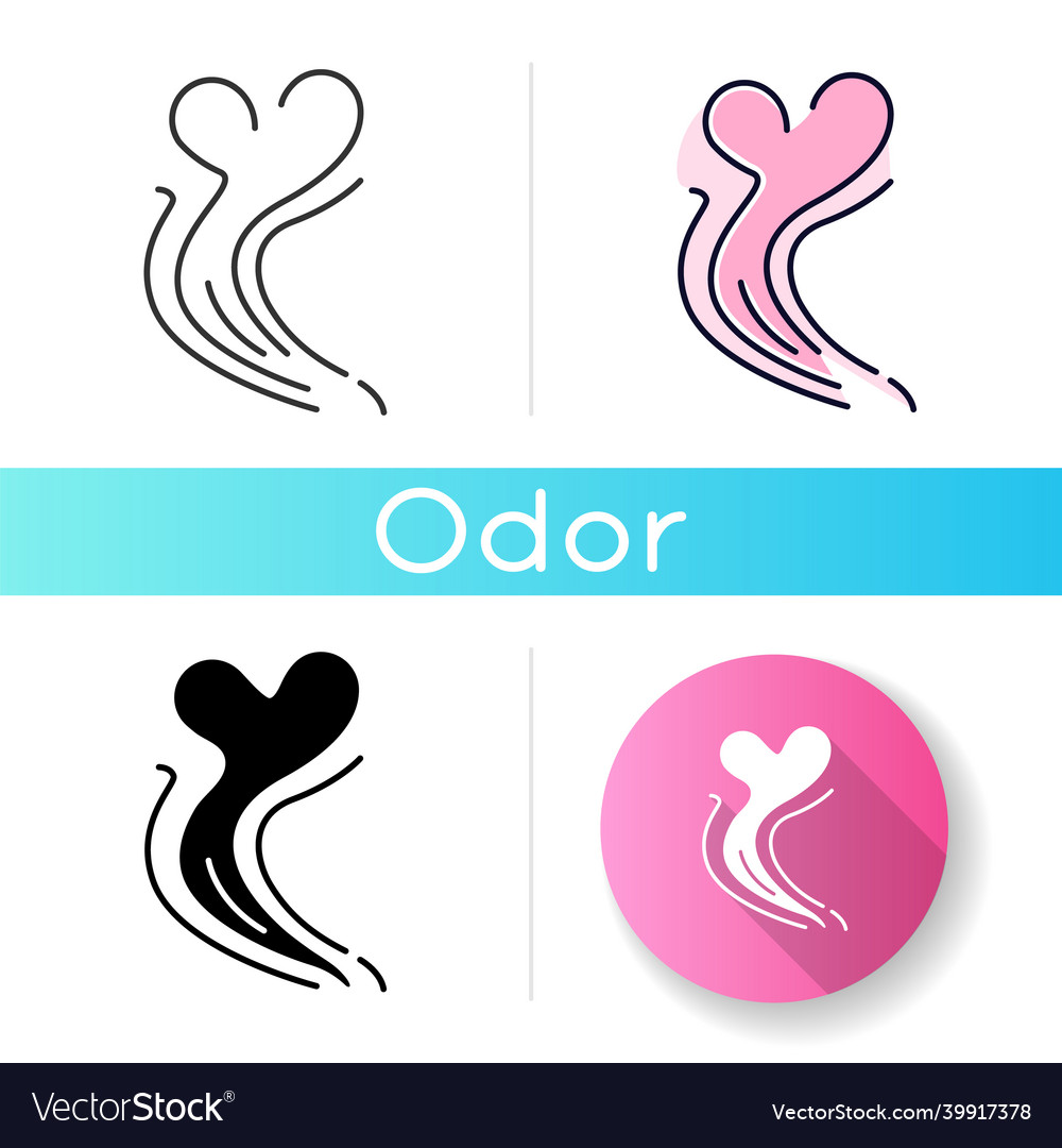 Odor icon good smell aroma swirl with heart shape Vector Image