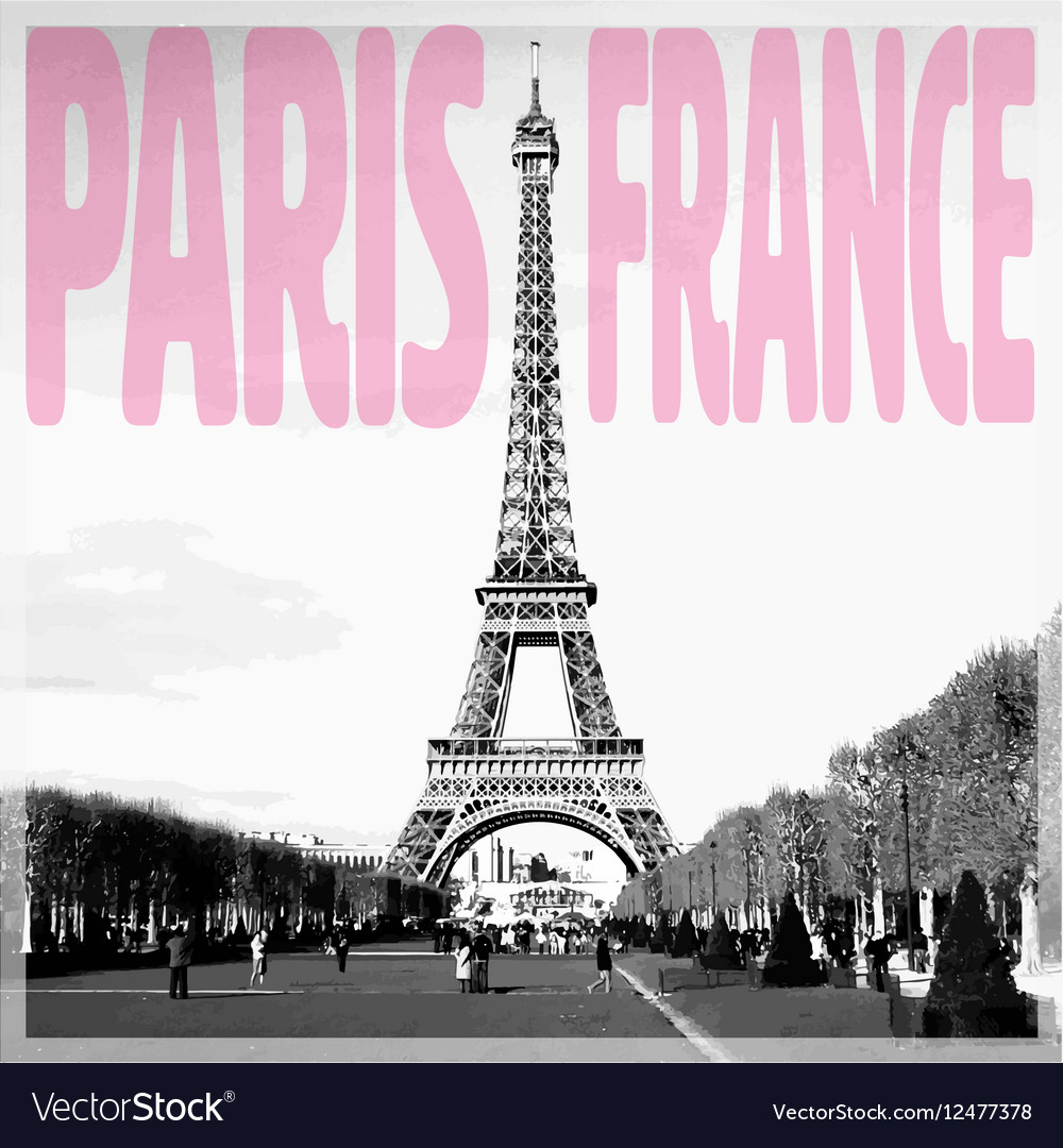 Paris france romantic card with quote Royalty Free Vector