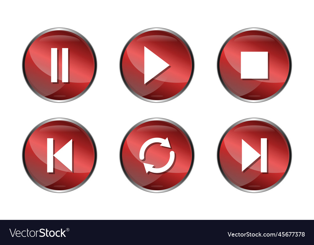Red 3D Play Button Icon