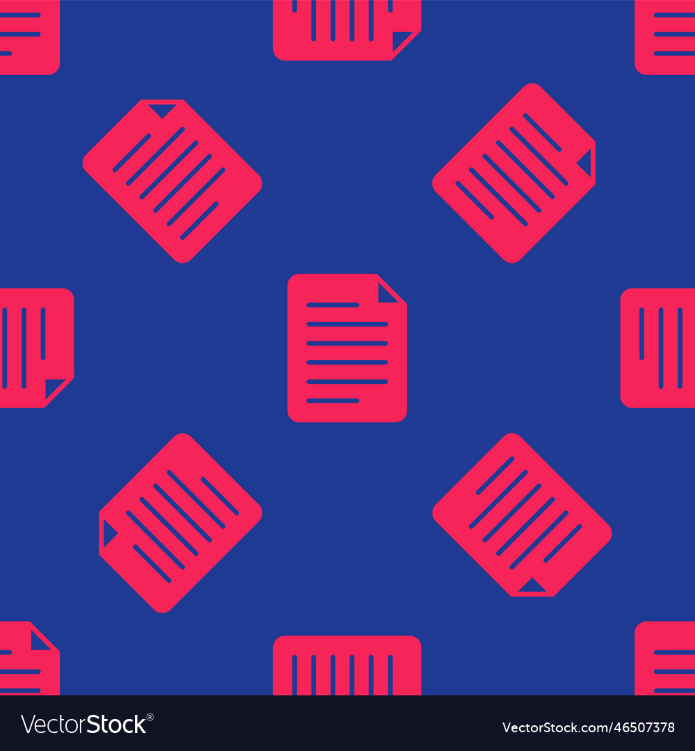 Red file document icon isolated seamless pattern Vector Image Red file document icon isolated seamless pattern