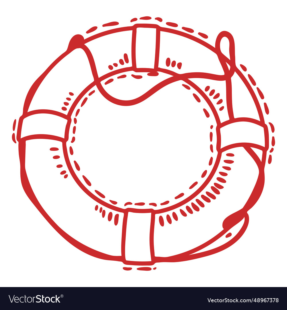 Red float with rope label stroke