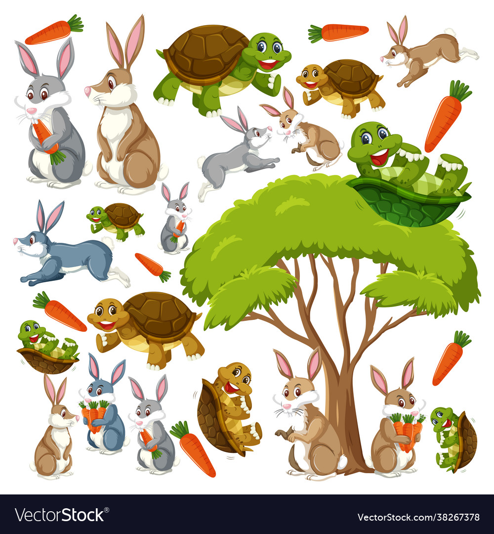 Seamless pattern with cute wild animals on white Vector Image