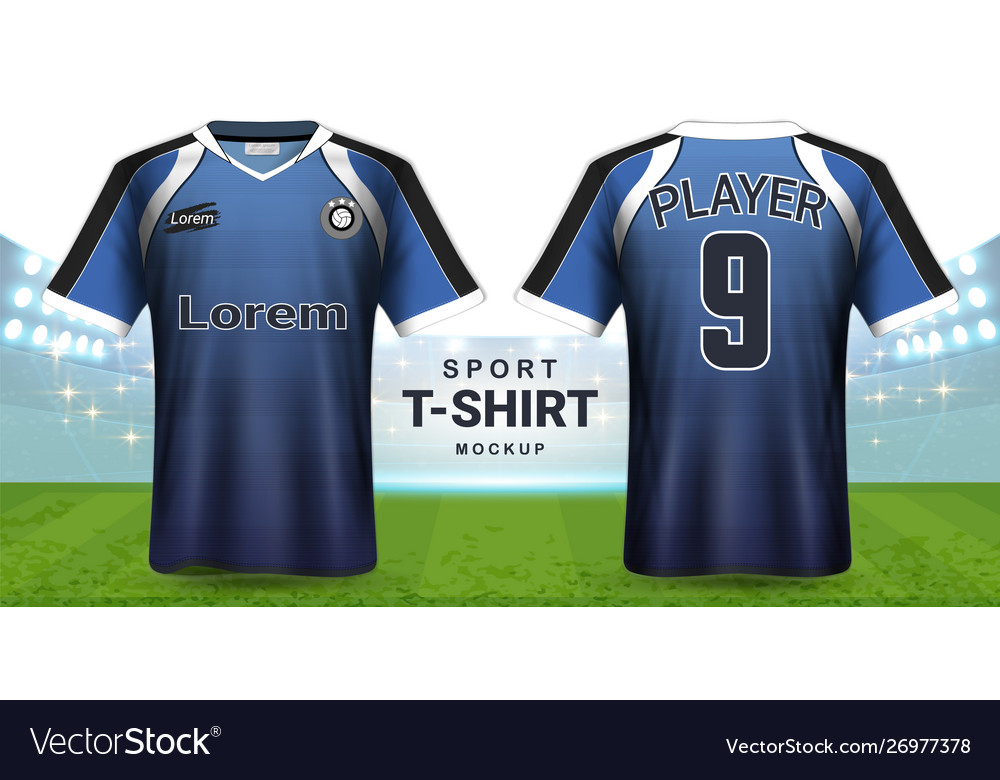 Soccer jersey and sportswear t-shirt mockup Vector Image