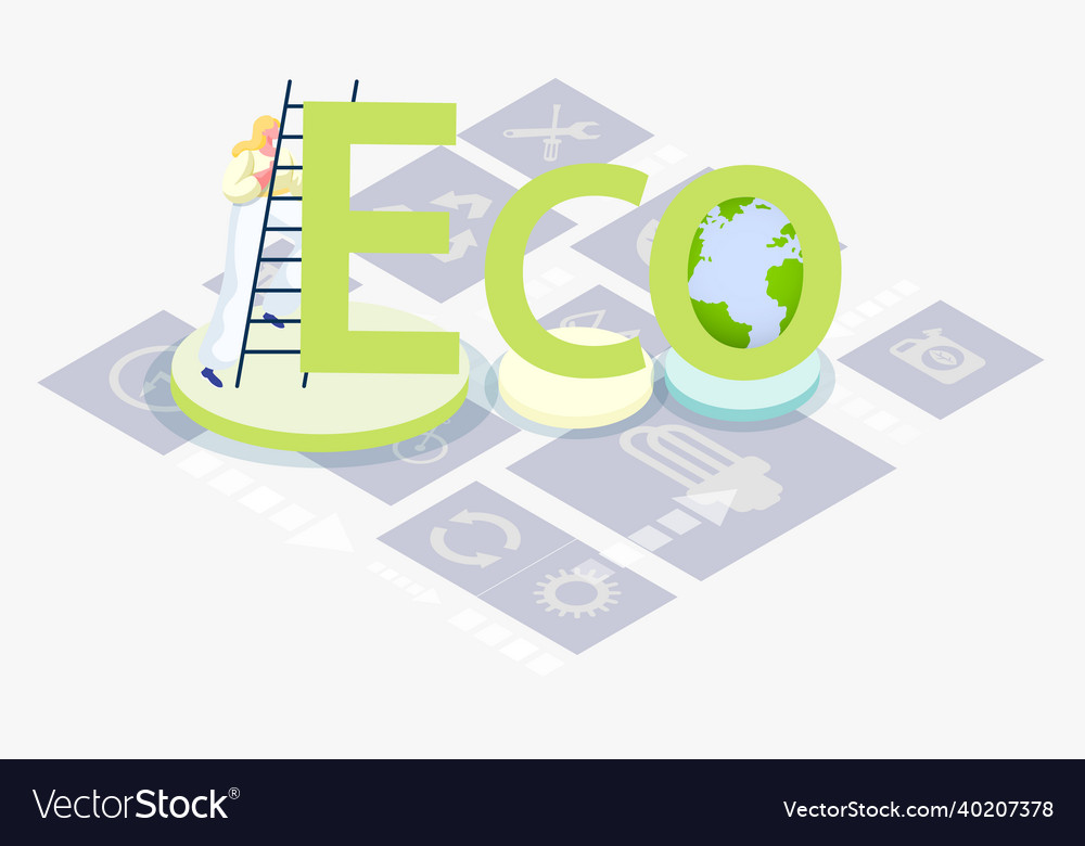 Sorting garbage caring for earth planet vector image Sorting garbage caring for earth planet