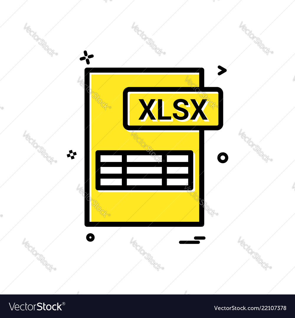 Xlsx file format icon design Vector Image Xlsx file format icon design