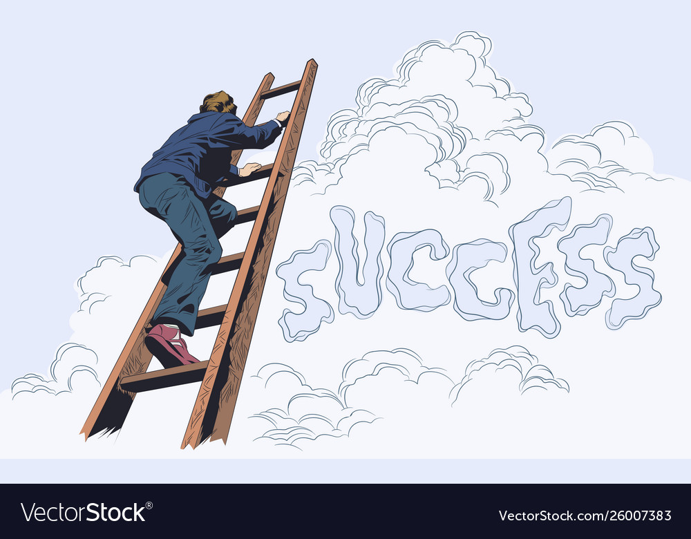 Businessman climbs up stairs ladder startup stock Vector Image