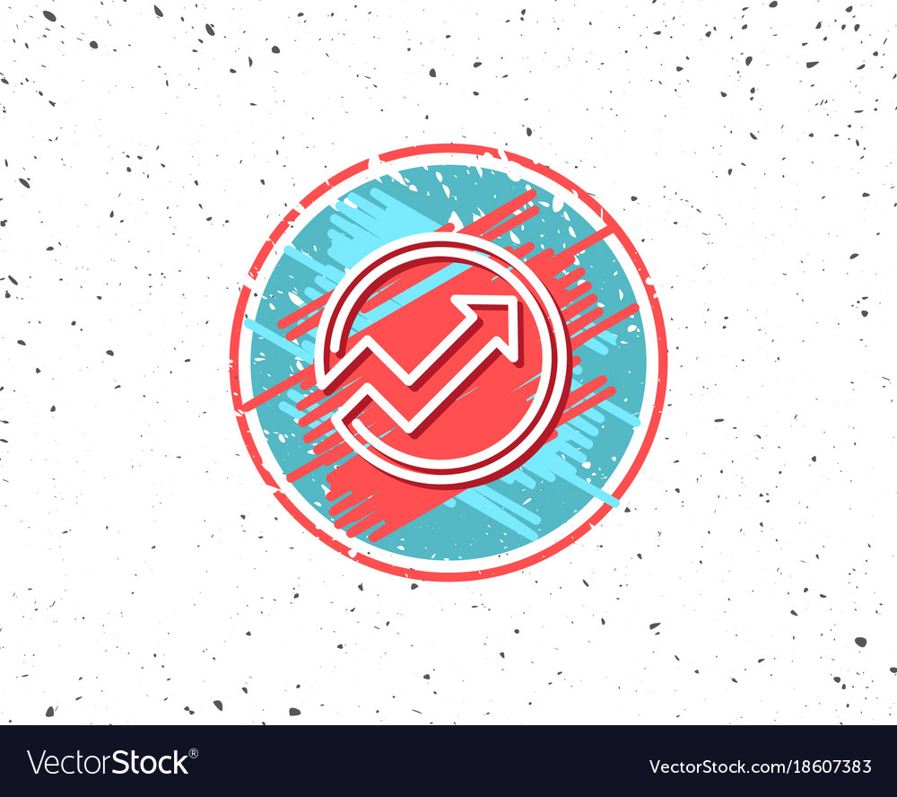 Chart line icon report graph in circle sign