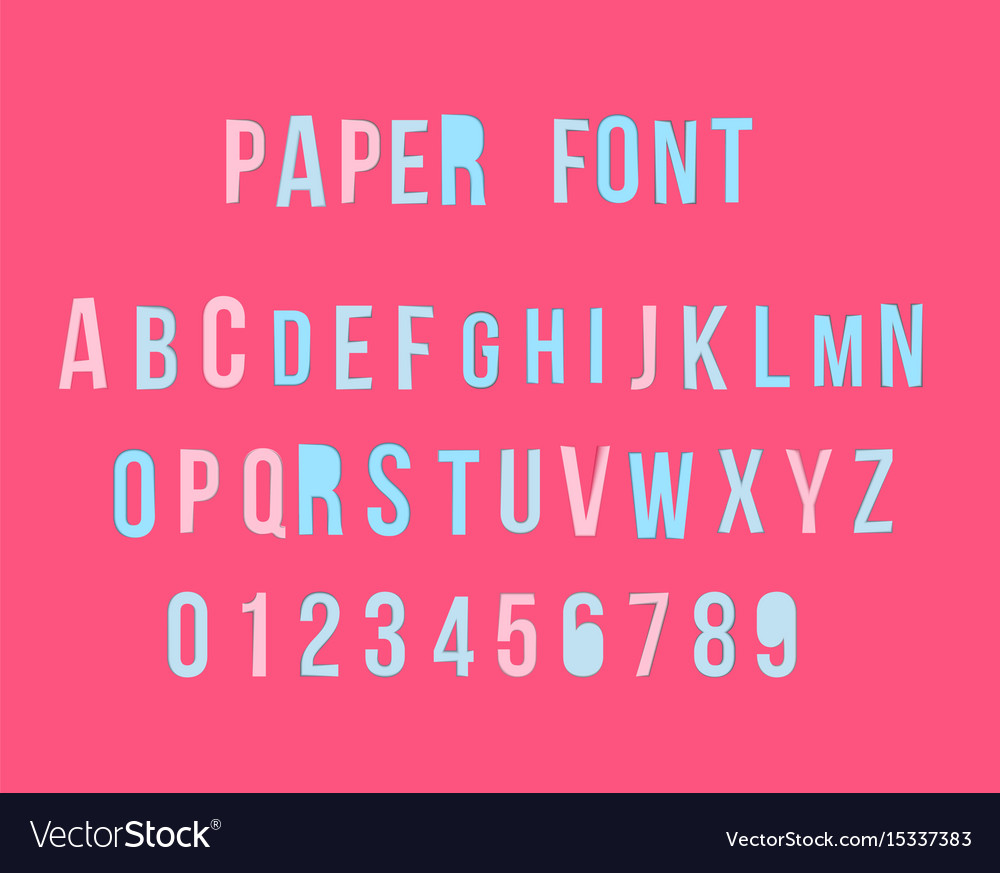 Colorful Paper Font with Numbers