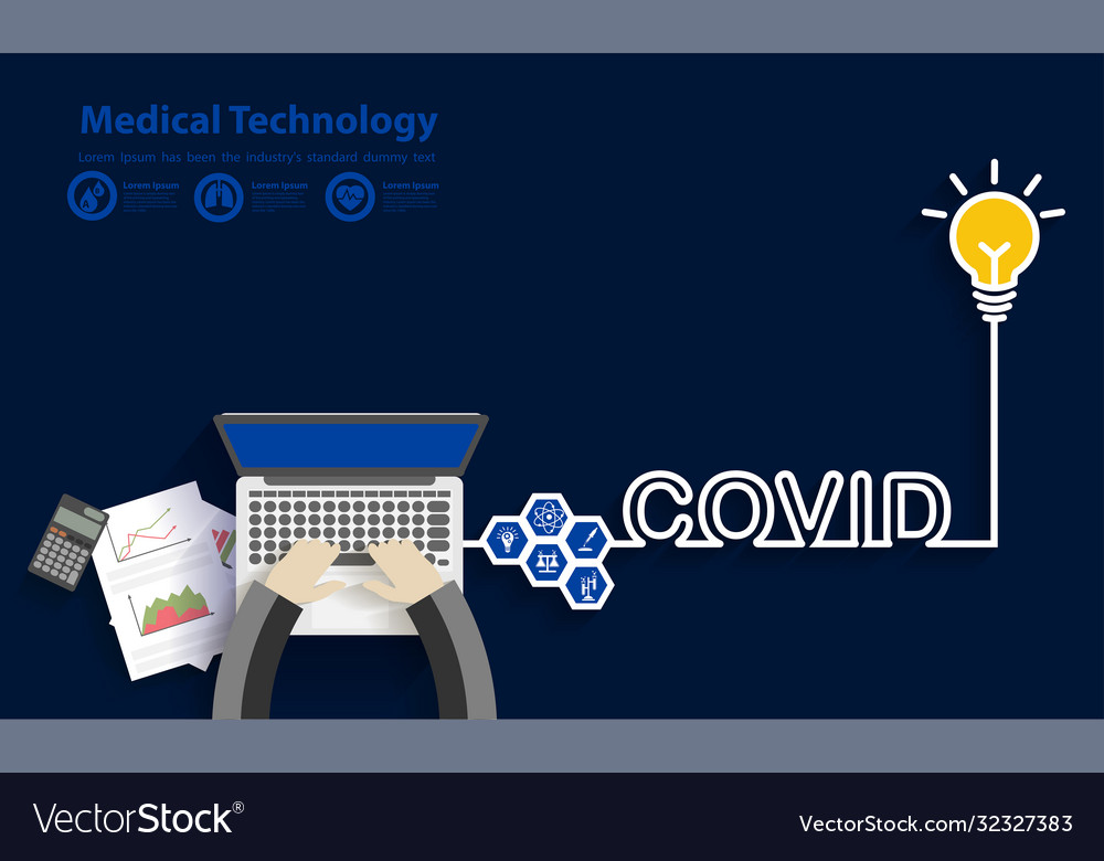 Covid-19 coronavirus success idea concept Vector Image