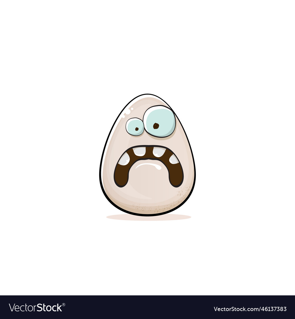 Egg character cartoon white isolated