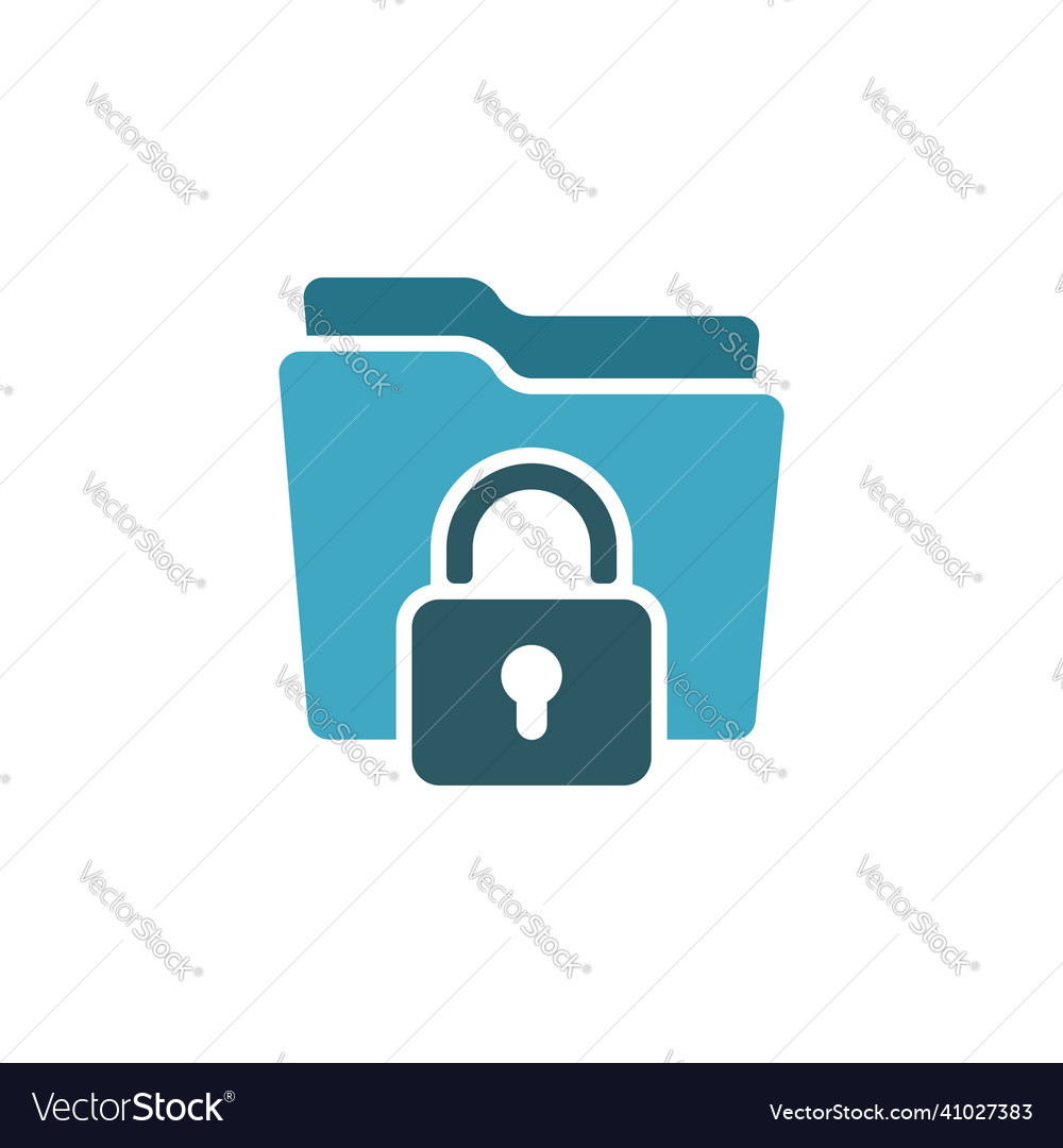 Files folder permission icon in flat style vector image Files folder permission icon in flat style