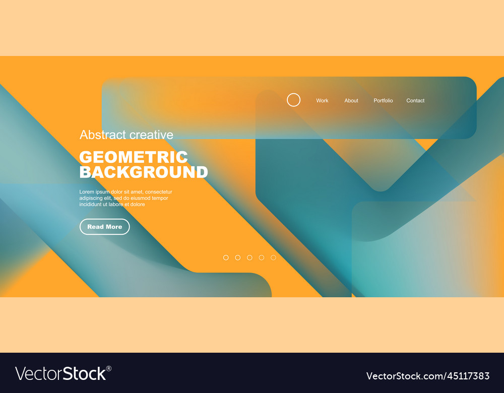 Fluid gradient triangles landing page background vector image Fluid gradient triangles landing page background