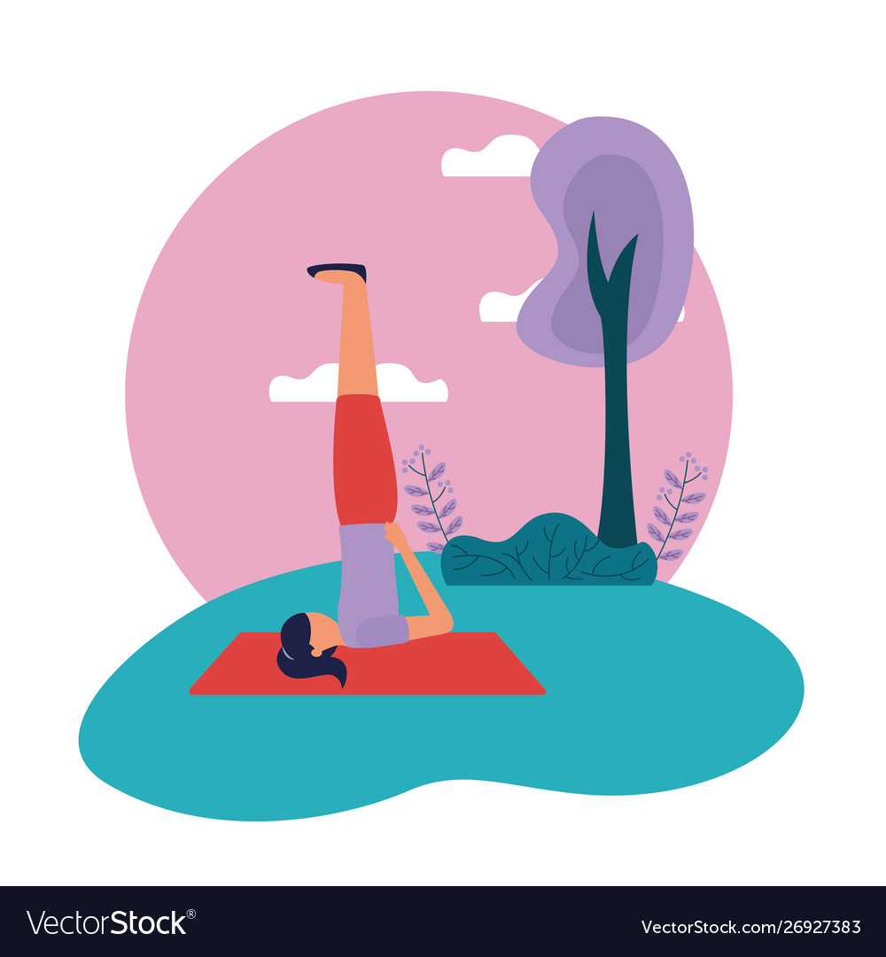 Girl doing yoga pose design Royalty Free Vector Image