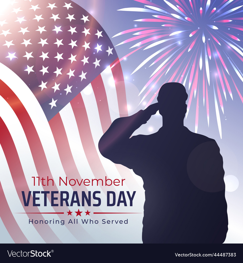 Happy veterans day banner greeting card 11 novembe