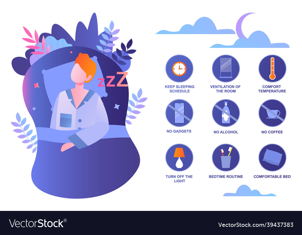 Healthy sleep concept Royalty Free Vector Image