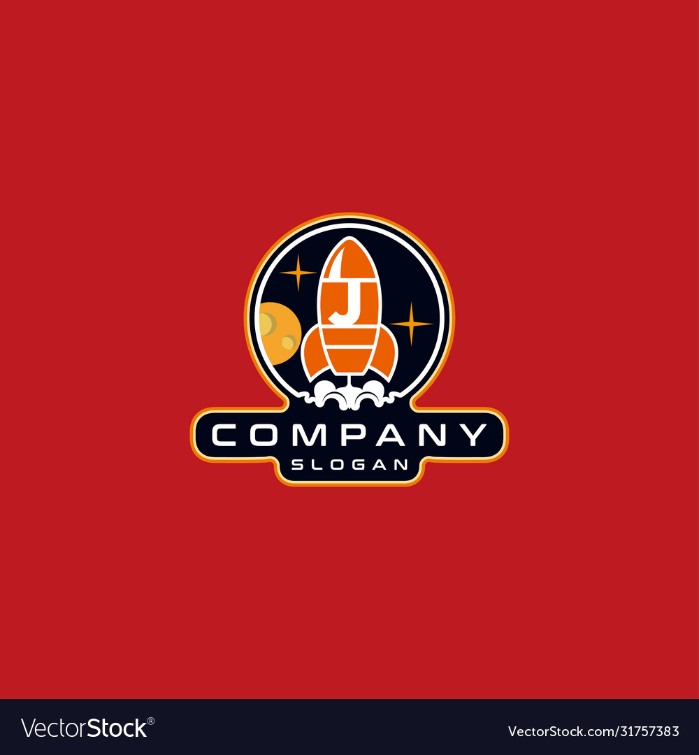 Letter j rocket logo design