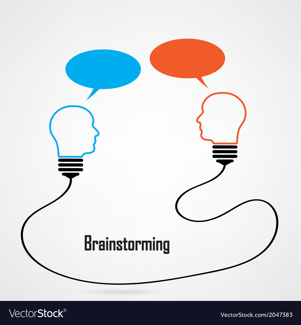 Light bulb idea and brainstorming concept Vector Image