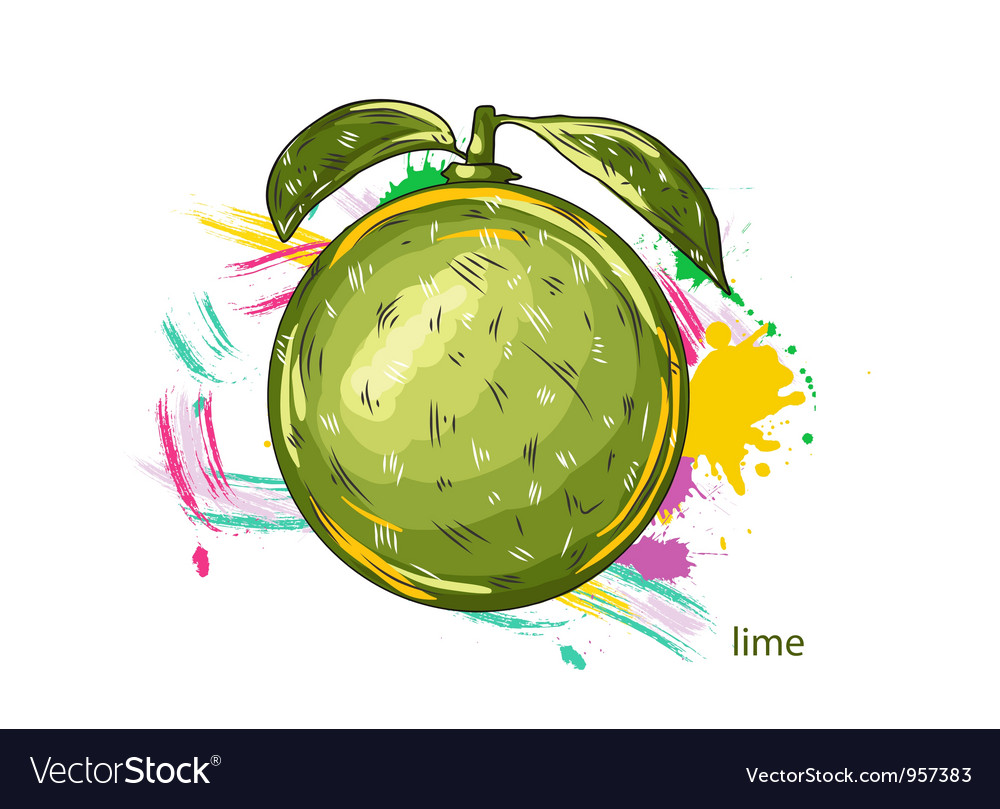 Lime with colorful splashes