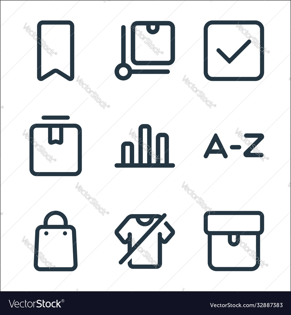 Marketplace line icons linear set quality