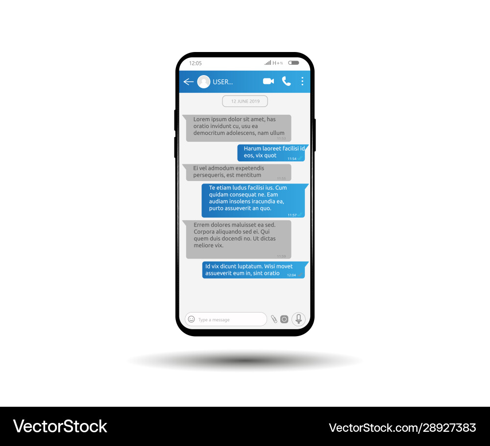Modern smartphone with messenger app window Vector Image
