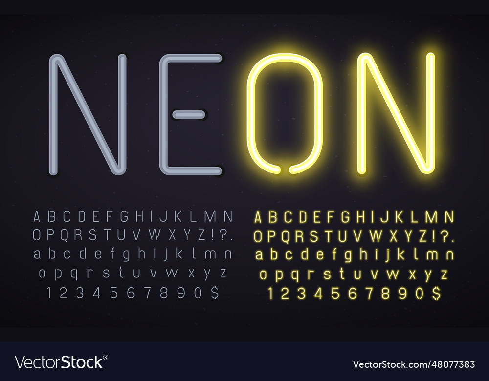 Neon Alphabet Light Effect