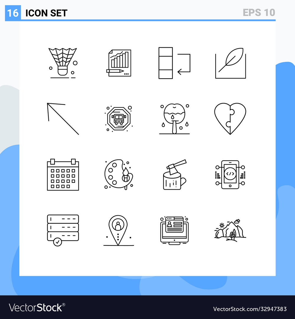 Pack 16 modern outlines signs and symbols